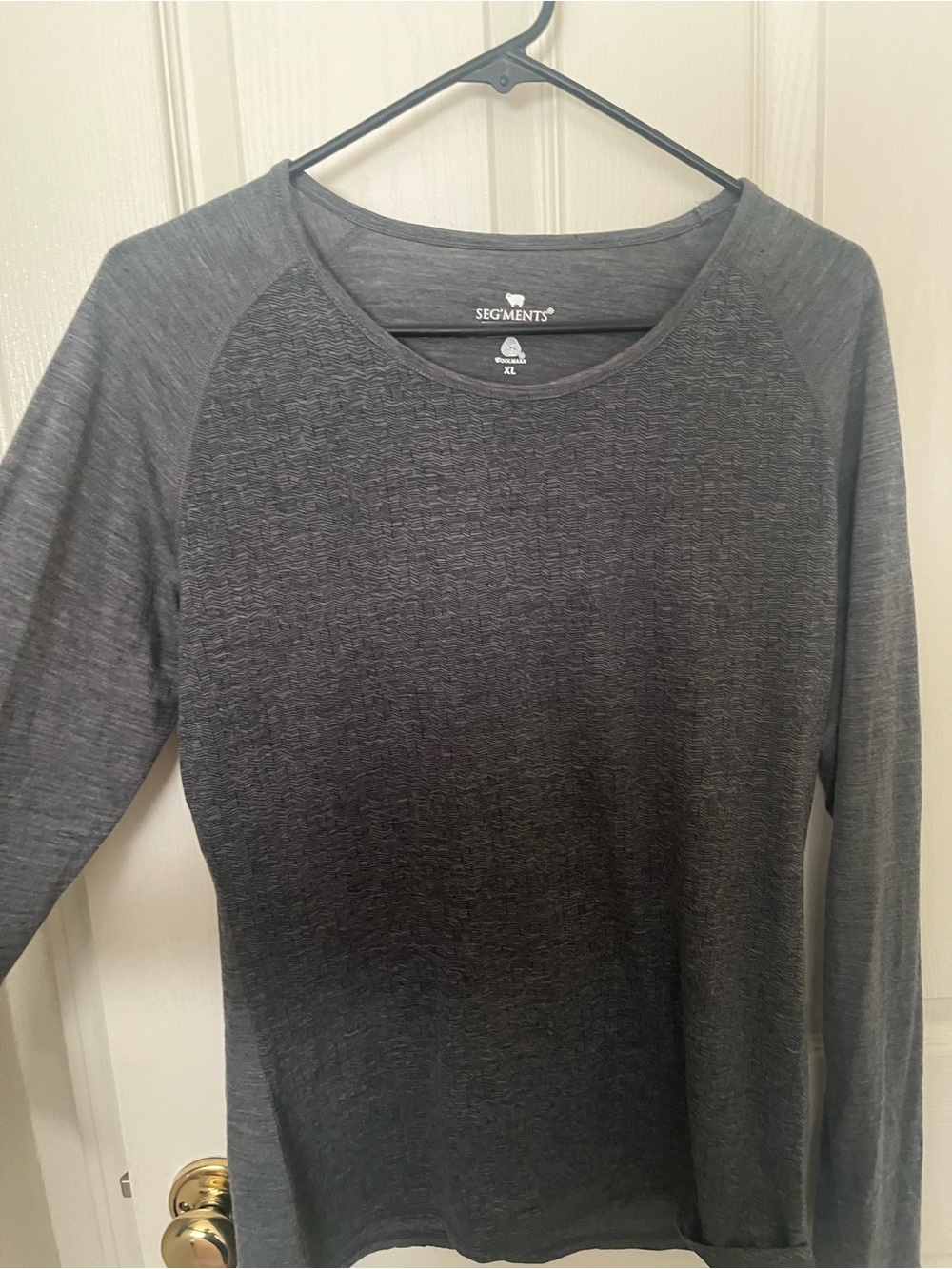Segments Women’s Long Sleeve Crew Neck Tee - Charcoal Gray - Picture 6 of 6